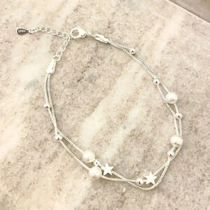 925 Sterling Silver Star Bracelet Silver Bead Bracelet Dainty Silver Bracelet